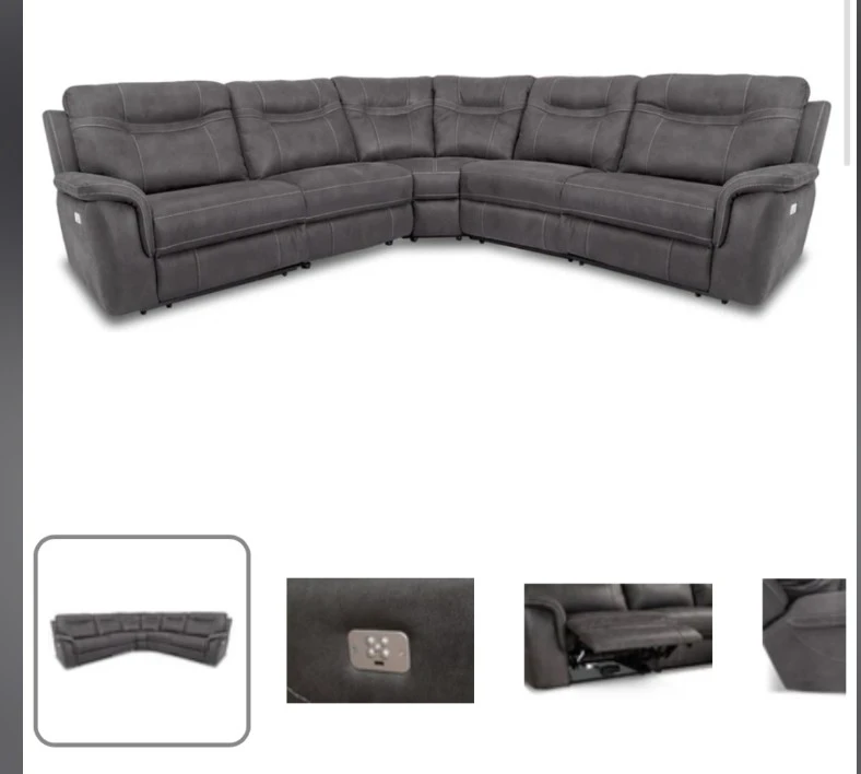 Grey Sectional Reclining Sofa