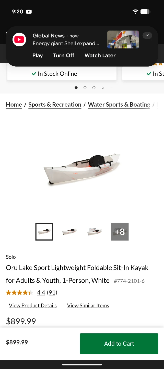 Oru Lake Sport Lightweight Foldable Kayak