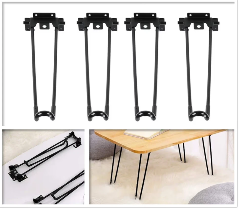 Black Metal Hairpin Table Legs - Set of 8