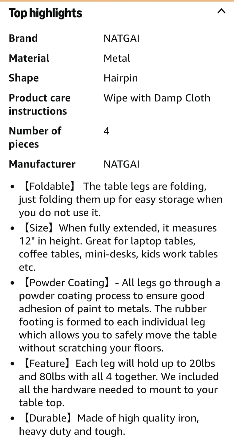Black Metal Hairpin Table Legs - Set of 8 - photo 3