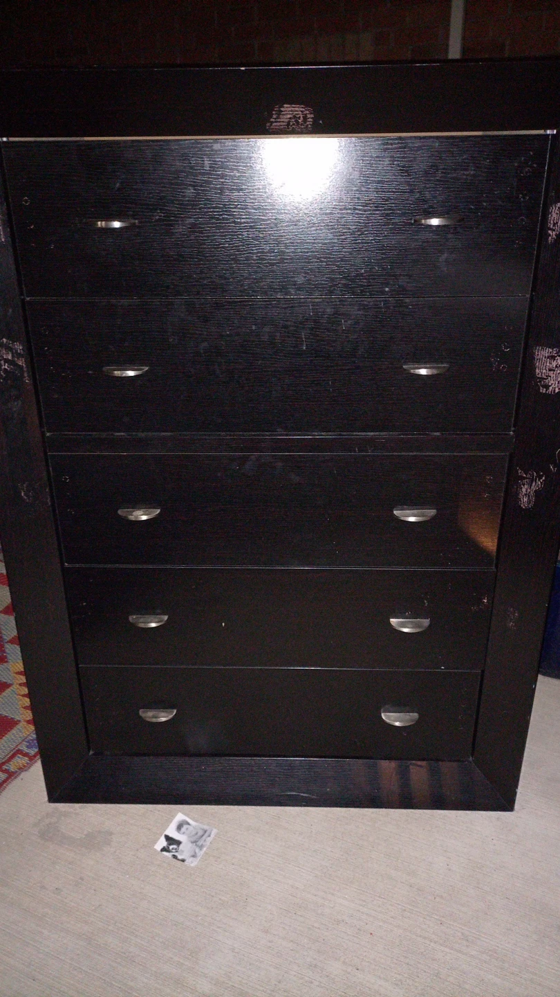 Black 5-drawer dresser - photo 2