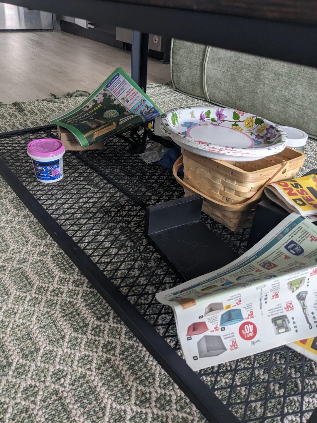 Rustic Wood Coffee Table with Metal Frame