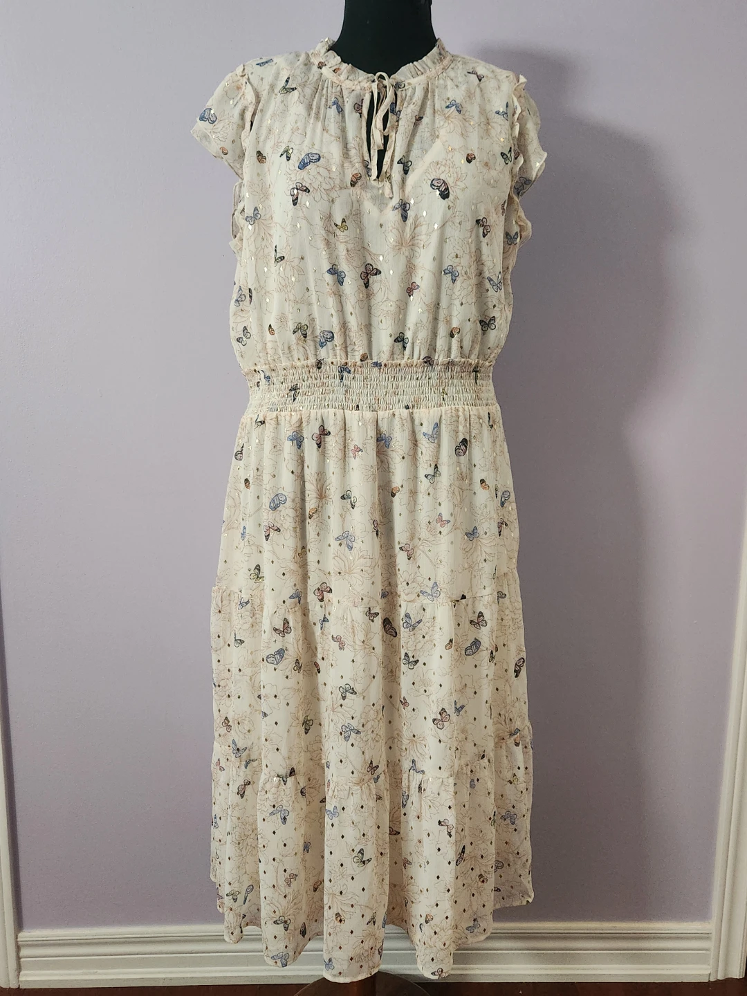 Tamara H. Women's Butterfly Print Dress Size XL