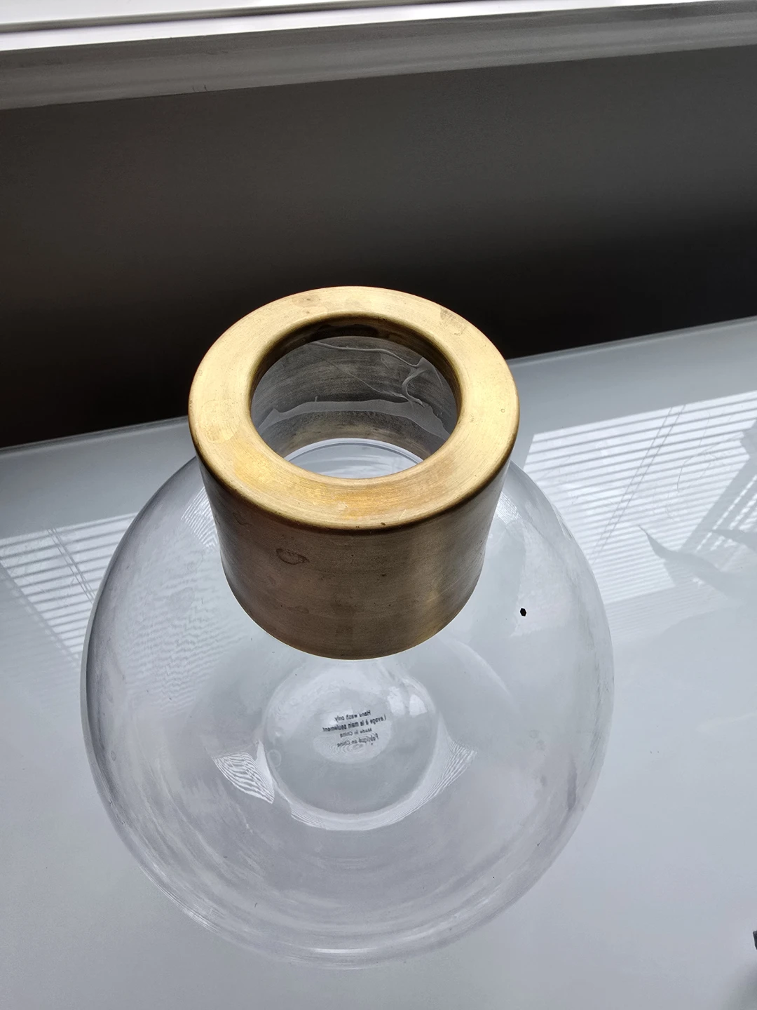Glass Vase with Brass Accent - photo 3