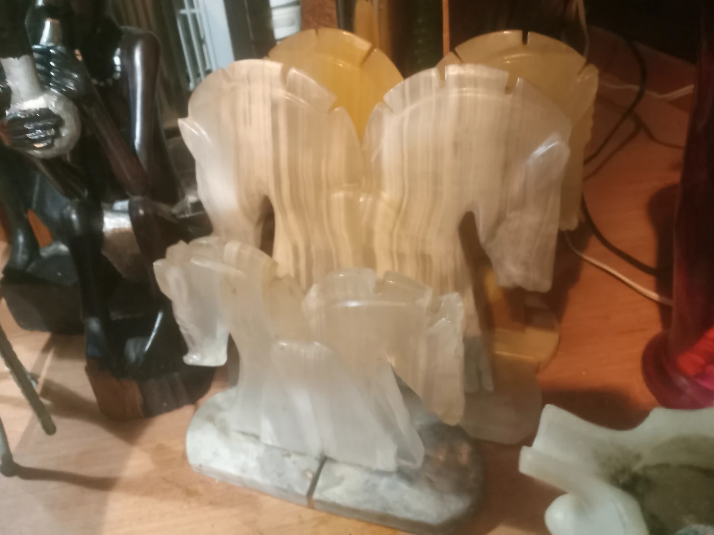 Carved Onyx Horse Sculpture