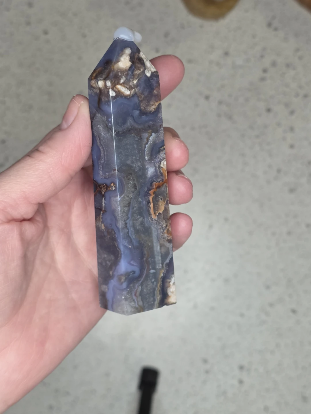 Blue Flower Agate Crystal Tower