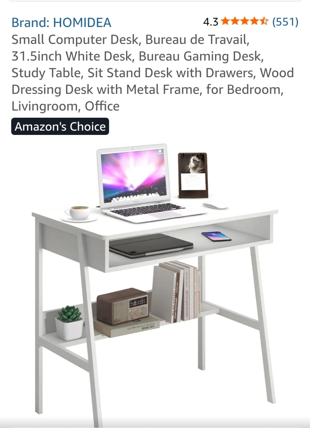 HOMIDIA 31.5 inch Study Desk - photo 3