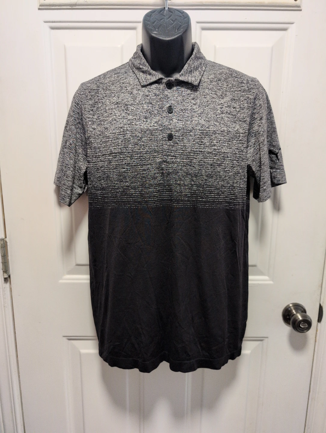Puma Men's Polo Shirt - Grey/Black - Size M