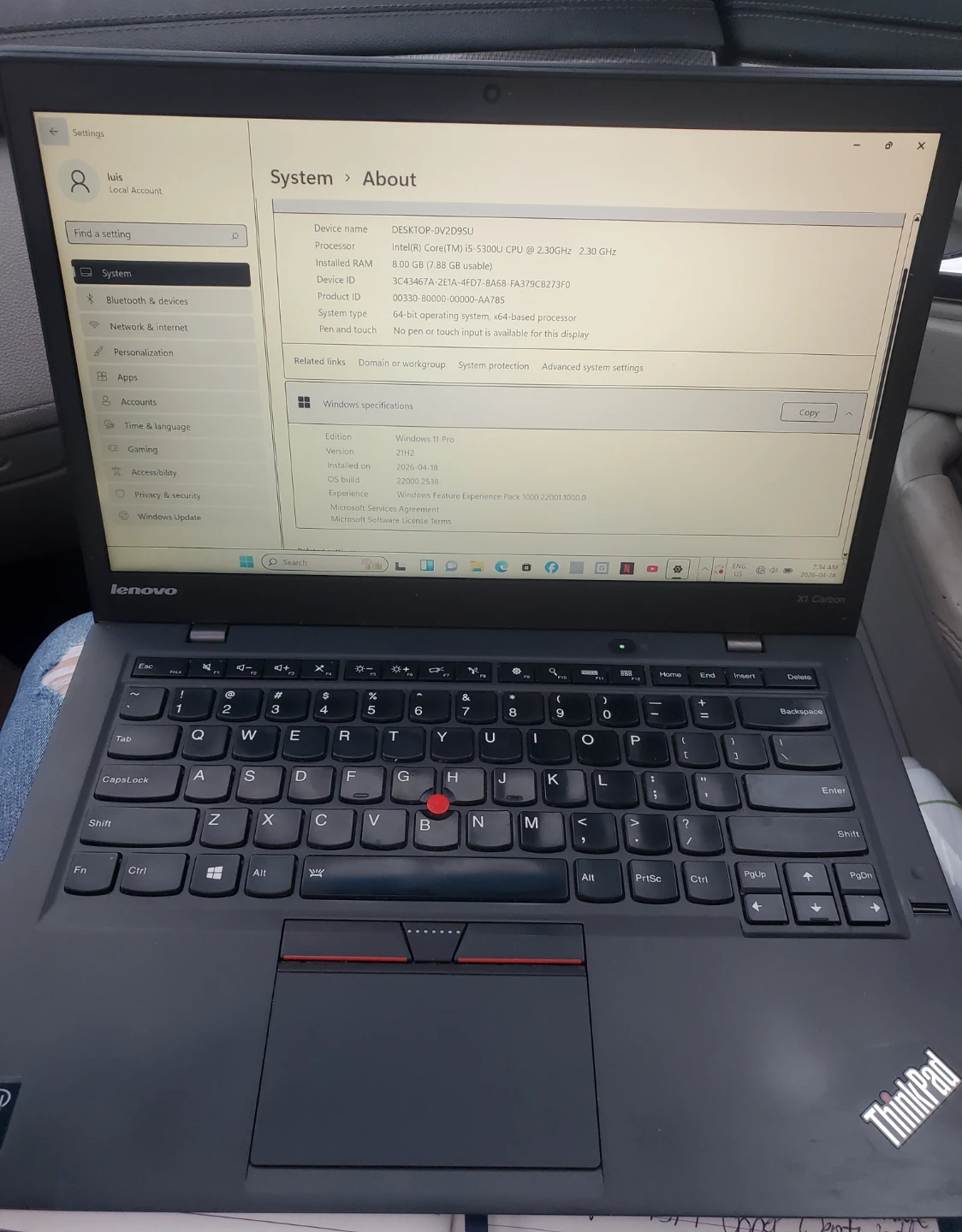 Lenovo ThinkPad T470s Laptop