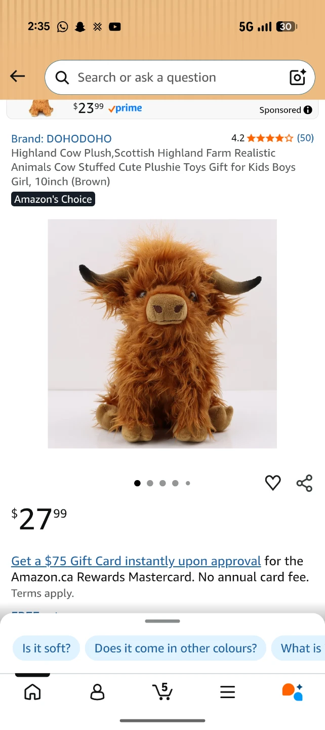 DOHODOOHO Highland Cow Plush