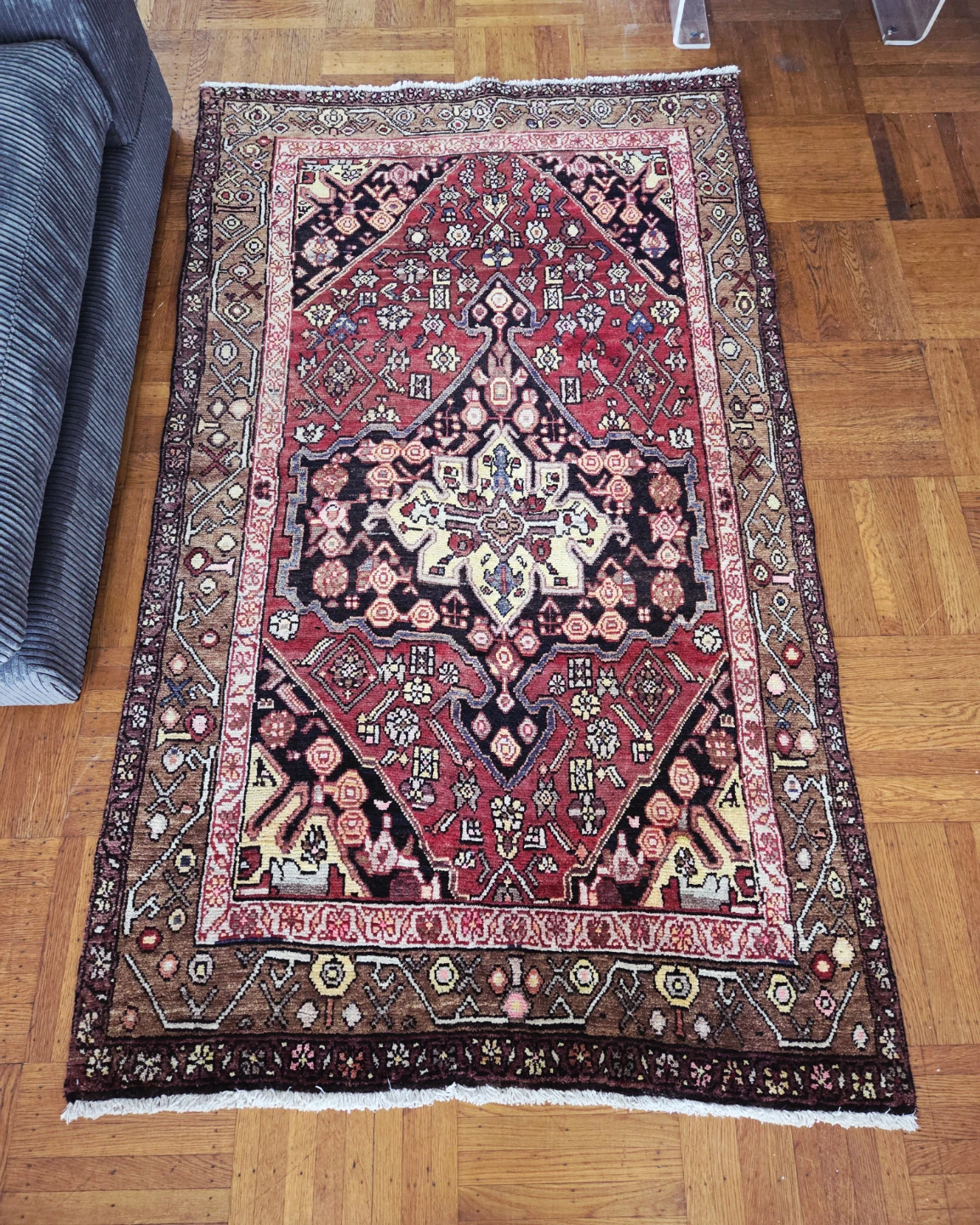Antique Zanjan Hand-Knotted Persian Wool Rug (80" × 47") - photo 3