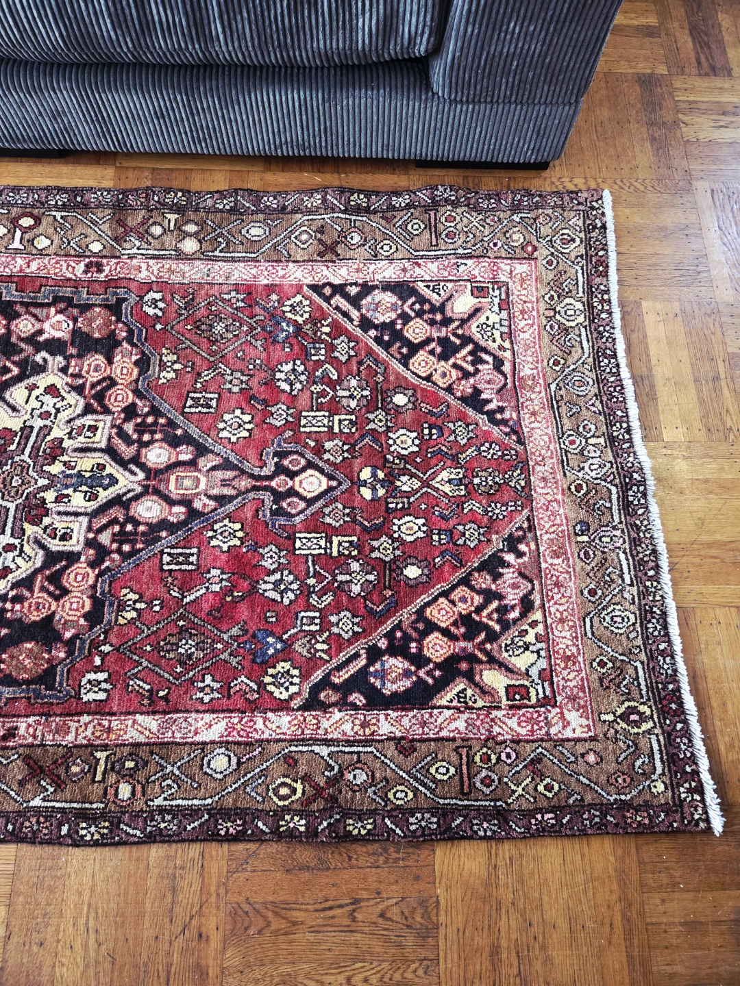 Antique Zanjan Hand-Knotted Persian Wool Rug (80" × 47") - photo 5