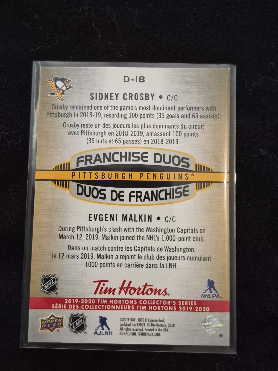 Franchise Duos Sidney Crosby Evgeni Malkin Card - photo 2