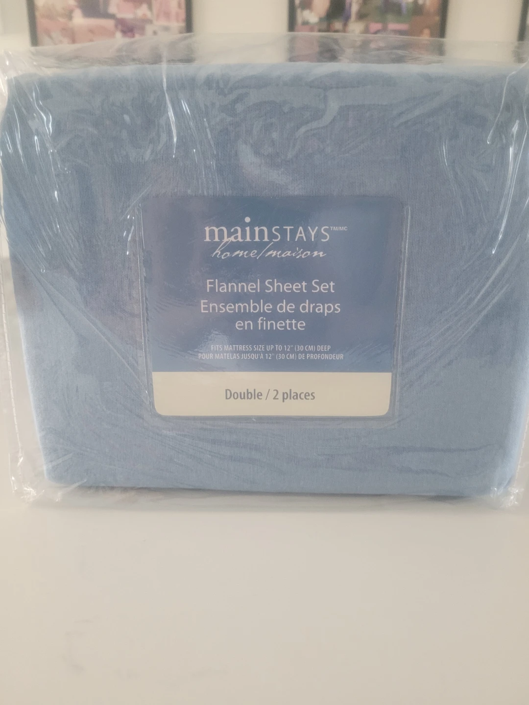 Mainstays Flannel Sheet Set Double 2 Piece Blue