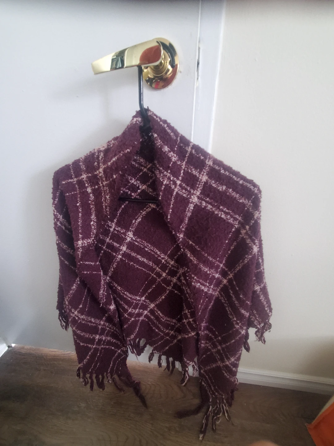 Plum Plaid Blanket Scarf