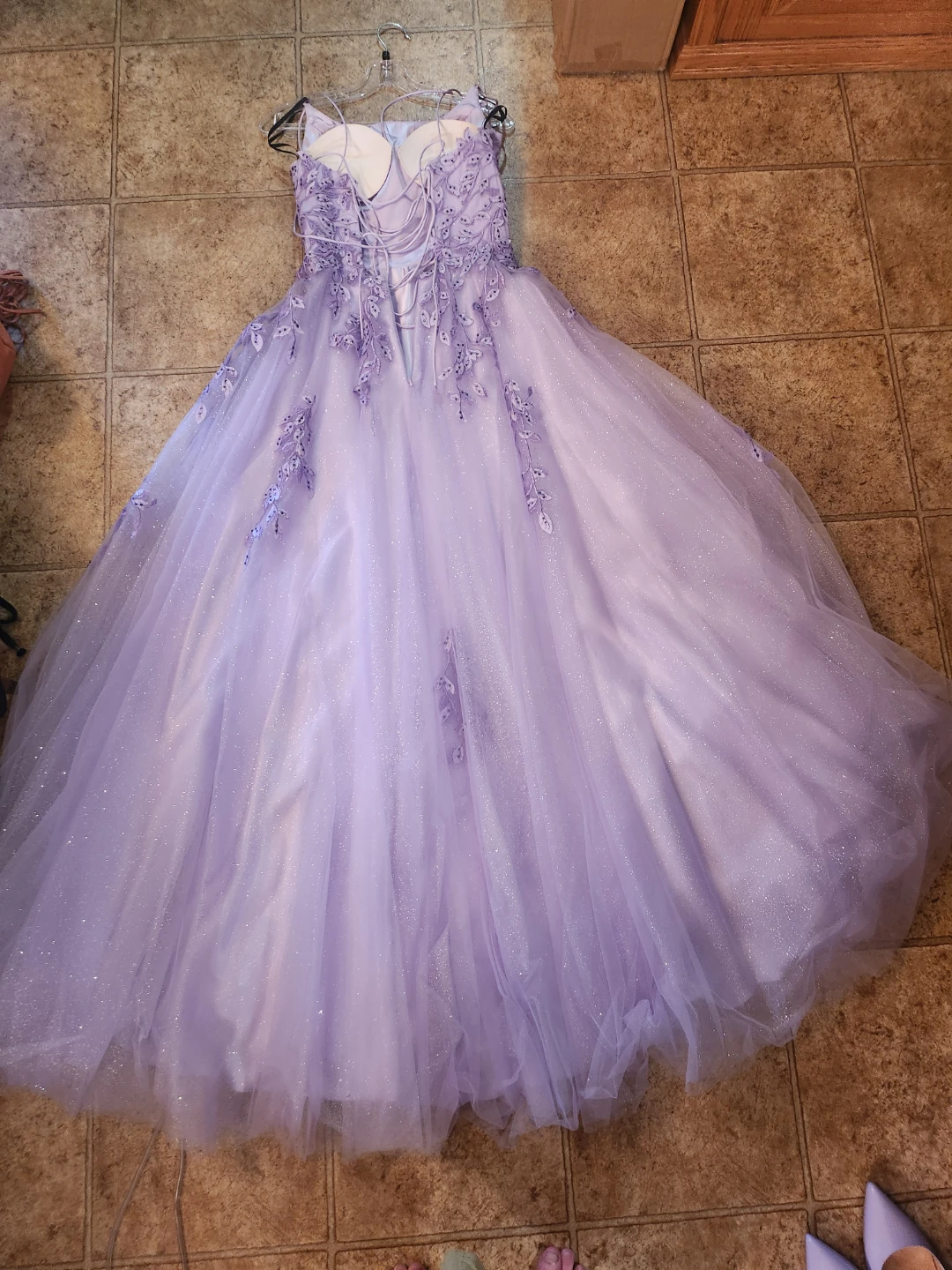 Lavender Grad Gown and Matching Patent Slingback Heels - photo 2