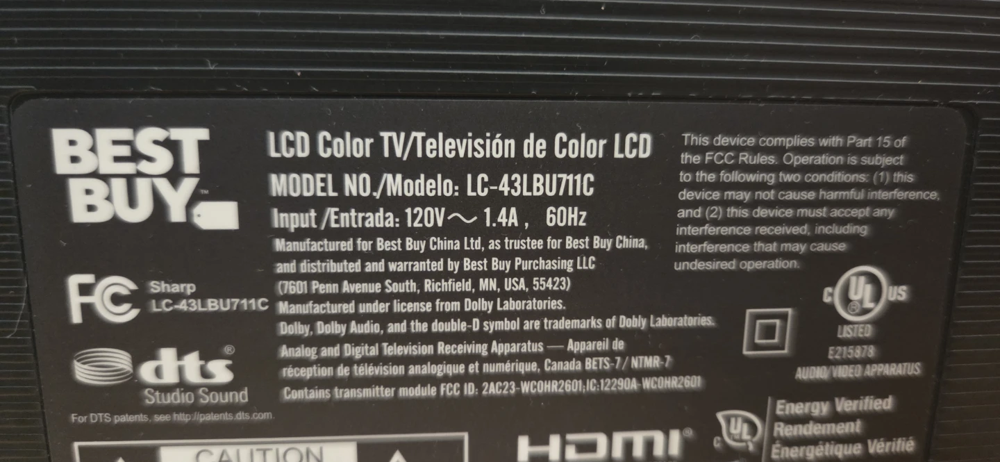 Sharp roku smart tv LC-43LBU711C 43" - photo 3
