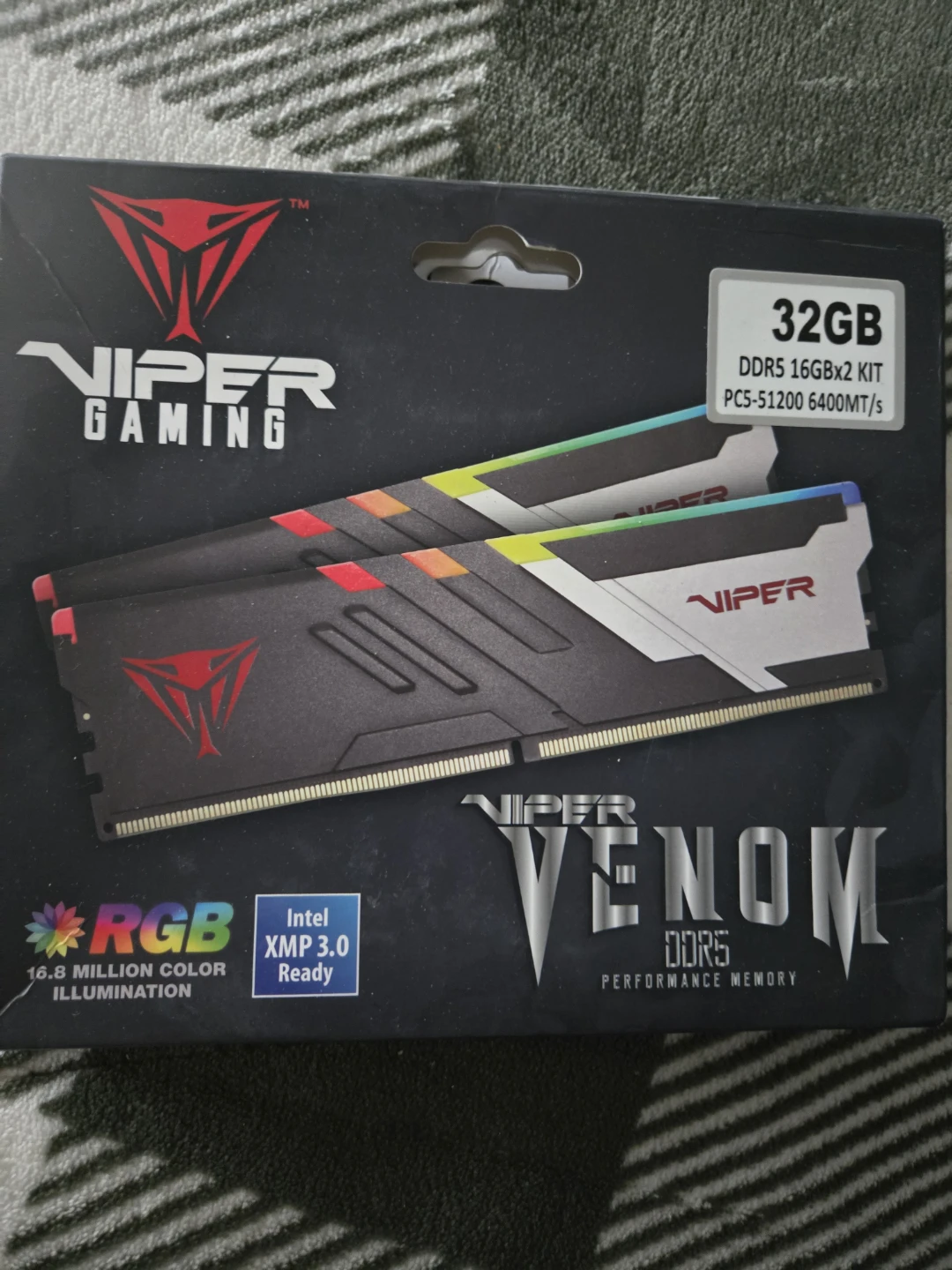 Viper Venom 32GB DDR5 6400MT/s RGB RAM Kit