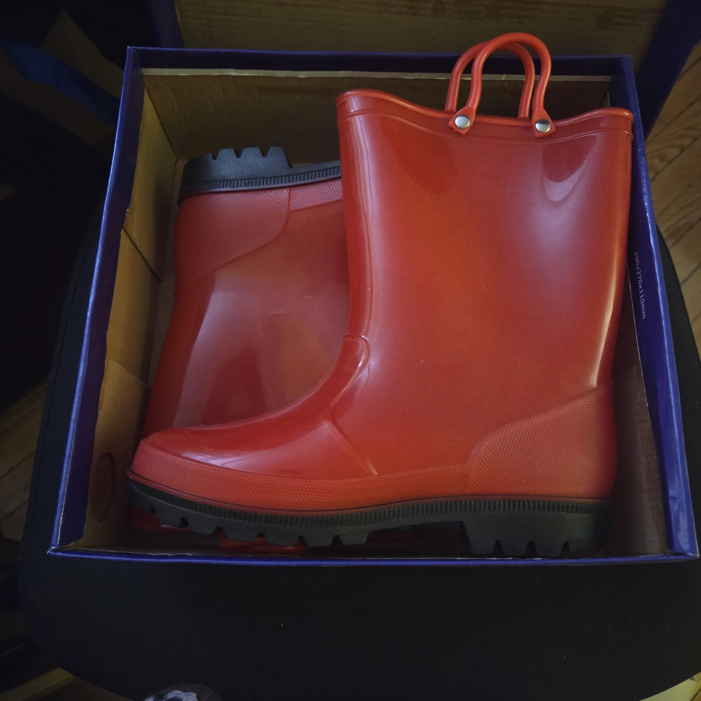Red Rubber Rain Boots Size 2 (Little kids) - photo 3