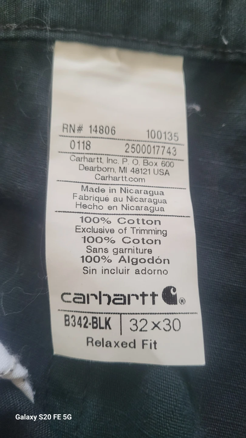 Carhartt B342-BLK Relaxed Fit Cargo Pants - Size 32x30 - photo 3