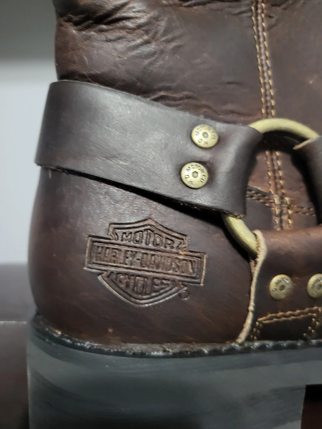 Harley-Davidson Men Brown Leather Motorcycle Boots Size 9.5 - photo 2