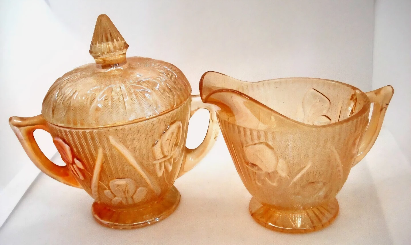 Vintage Glass Sugar and Creamer Set - photo 2