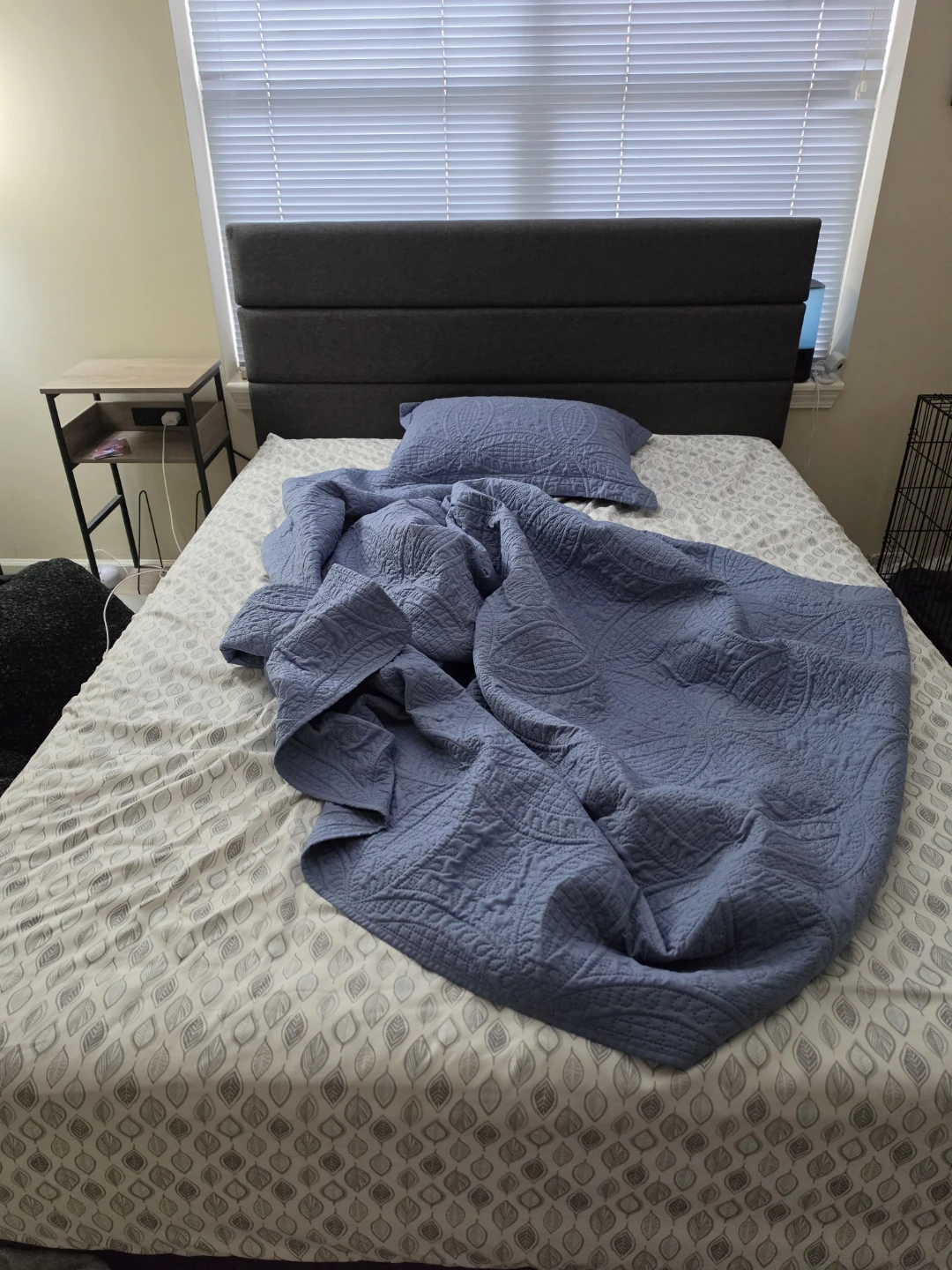 Gray Headboard and Queen Bed Frame
