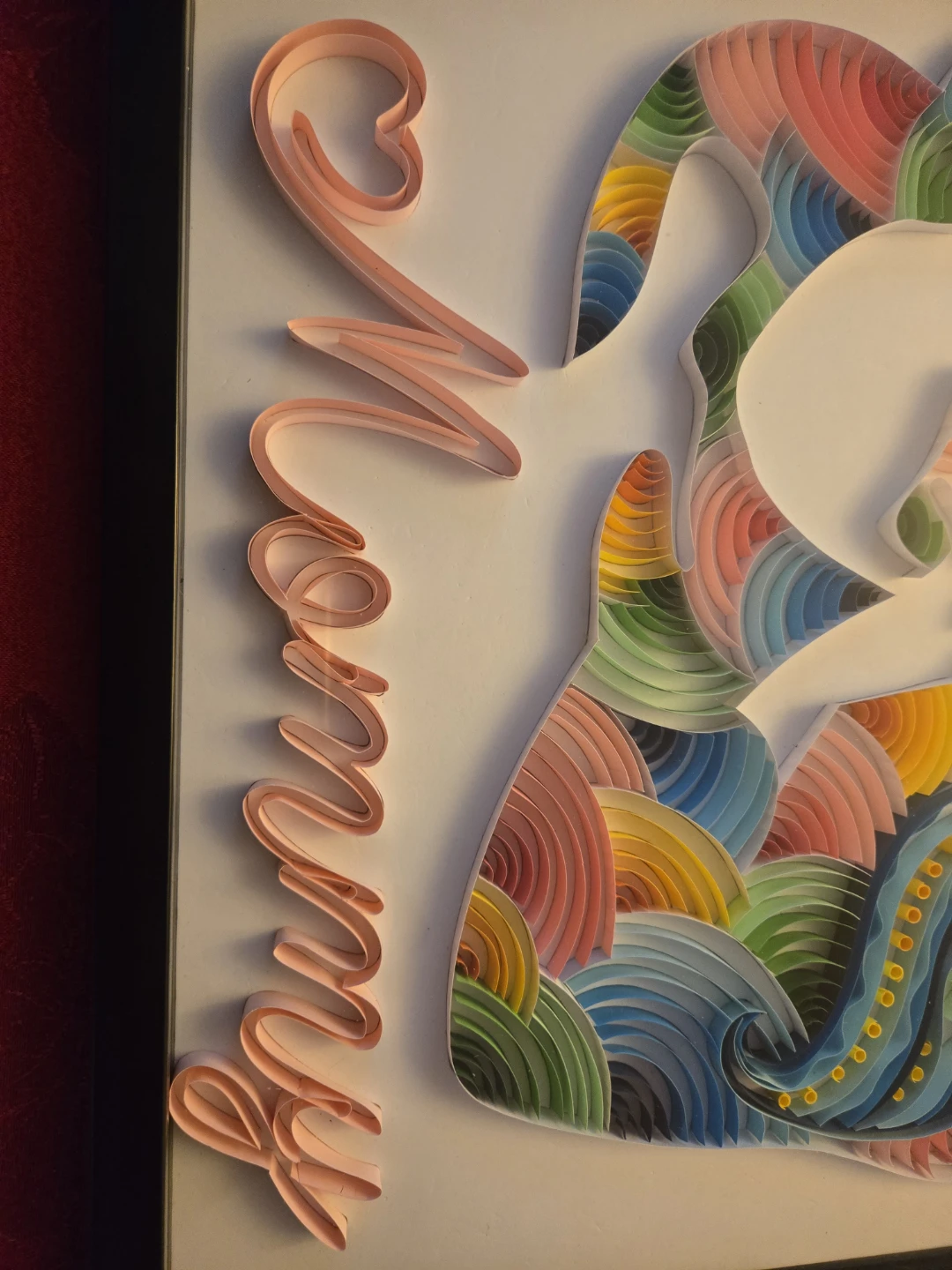 Handmade Framed Quilling Art 'Mommy' Mother and Child - photo 4
