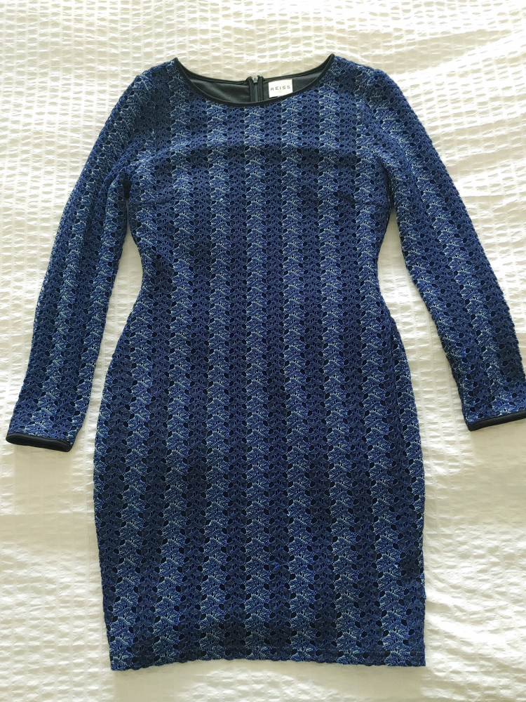 Reiss Blue Lace Dress Size UK 14/ USA 10