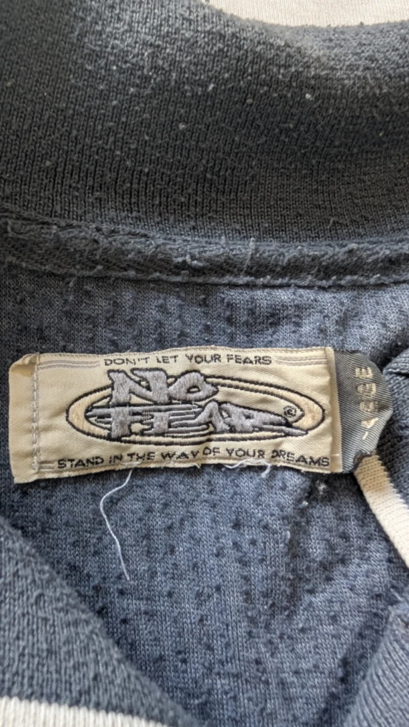*Vintage* No Fear - from the 90's Striped Polo Shirt - photo 5