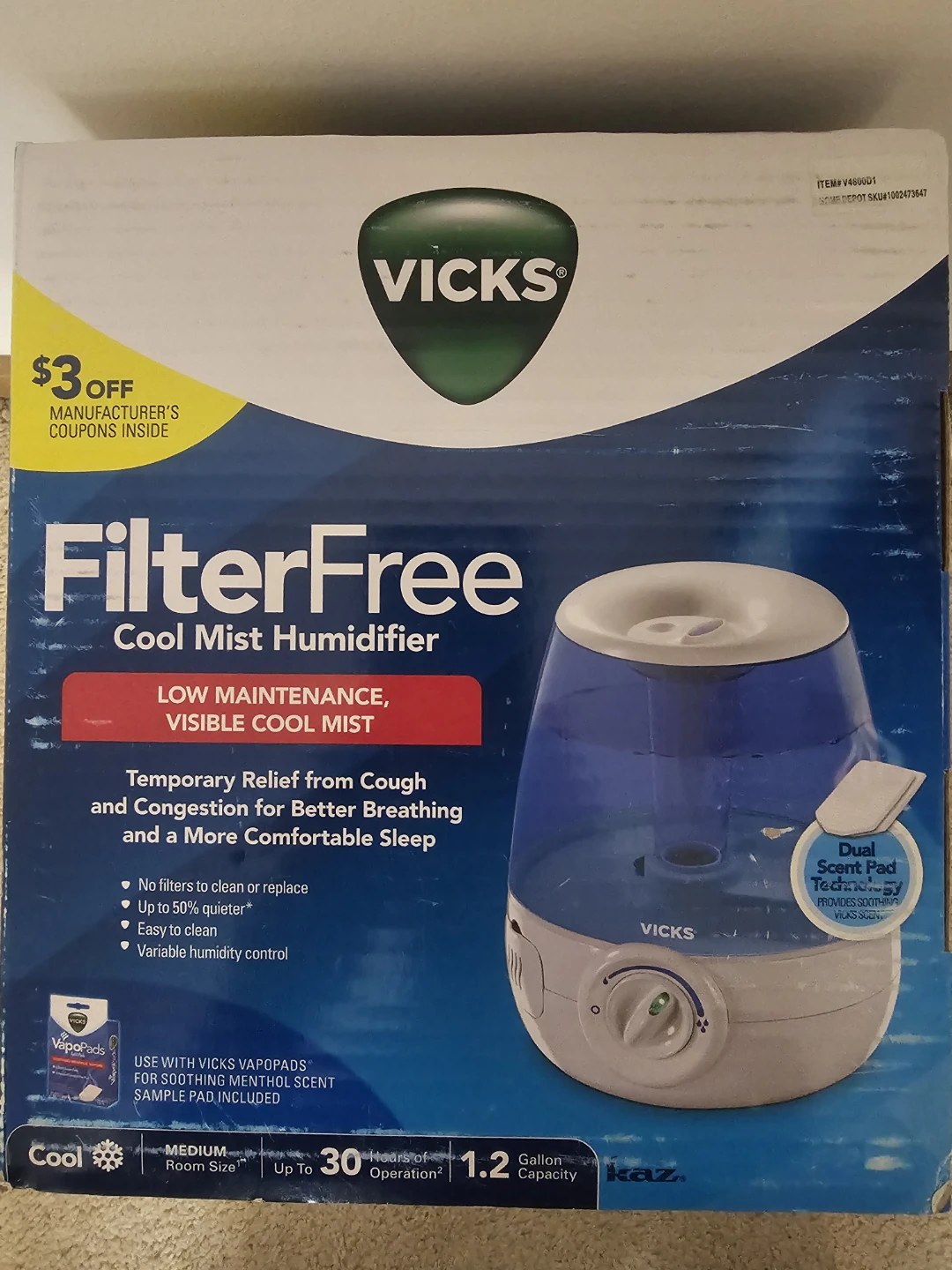 VICKS Cool Mist Humidifier Filter Free - photo 4