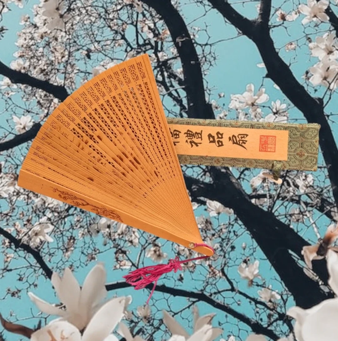Vintage 1950s Japanese Fan & Case  Love Letter Calligraphy MCM - photo 4