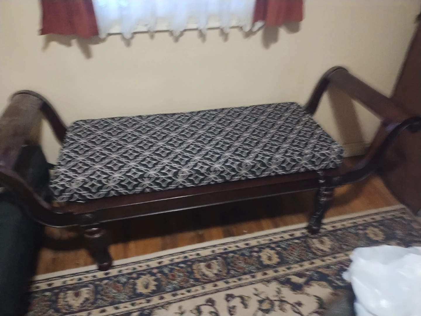 Wooden Bench with Padded Seat