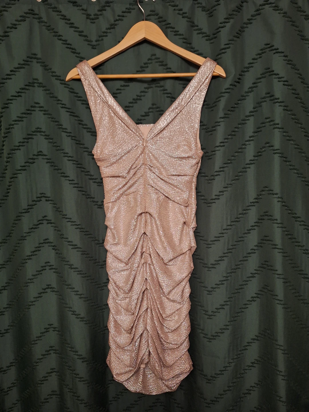 Rose Gold Ruched Cocktail Dress - photo 2