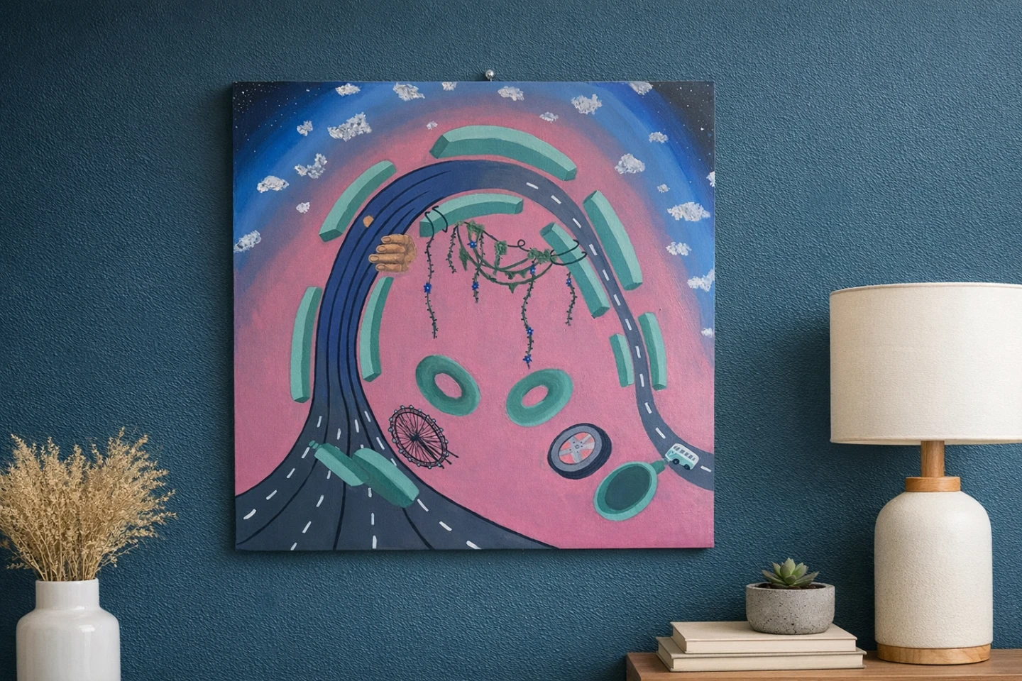 Abstract Road and Sky Painting