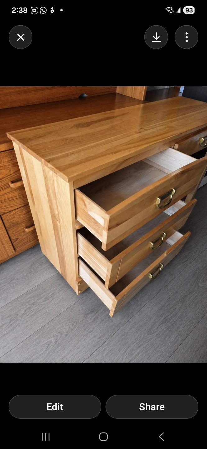 Light Wood Desk with 4 Drawers - photo 2