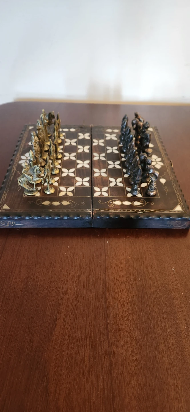 Roman's vs Turk Chess set with backgammon