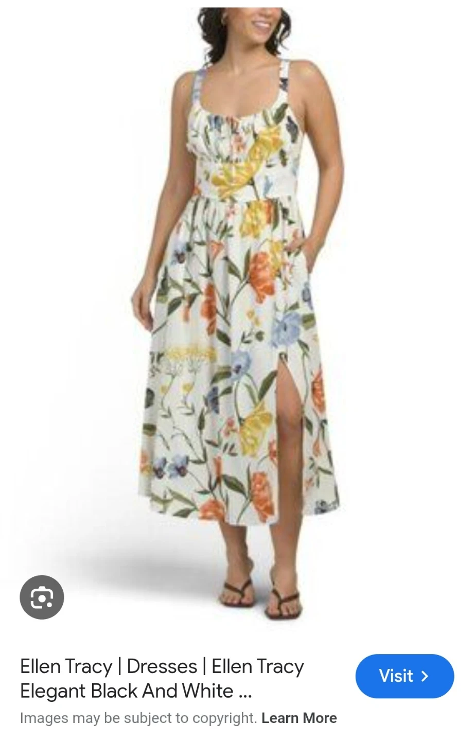 Ellen Tracy Floral Midi Dress
