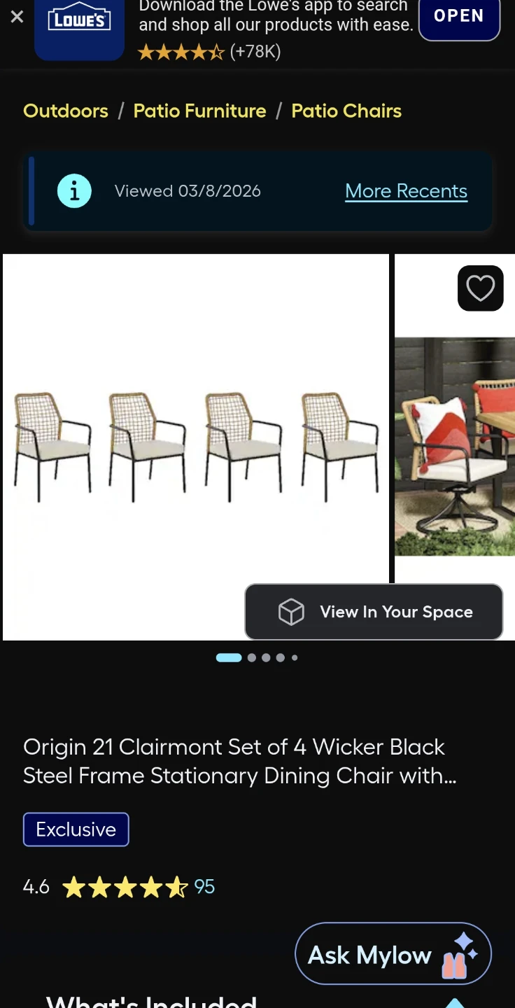 Origin 21 Clairmont Set of 4 Wicker Dining Chairs