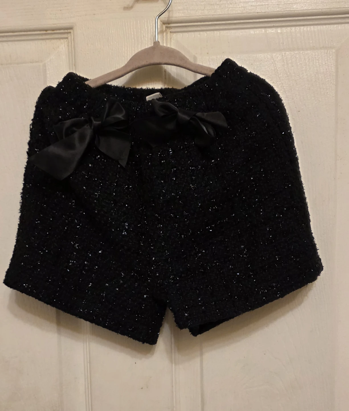 Girls' Black Tweed Jacket and Shorts Set - photo 4