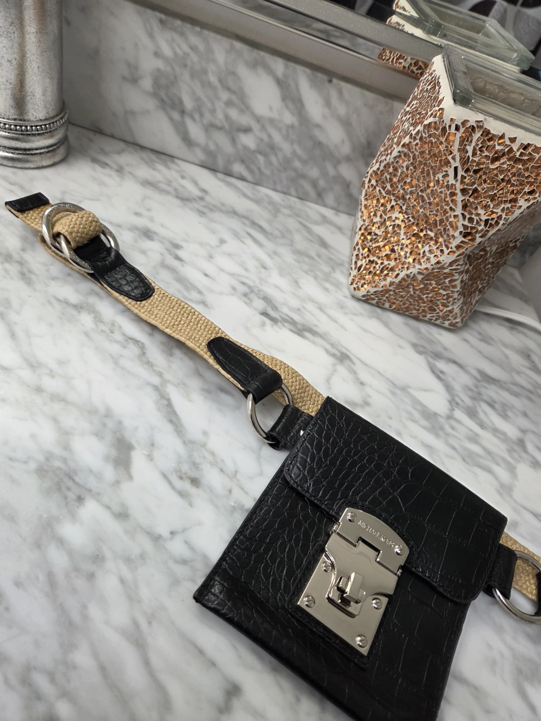 Michael Kors Black Croc Embossed Belt Bag - photo 3