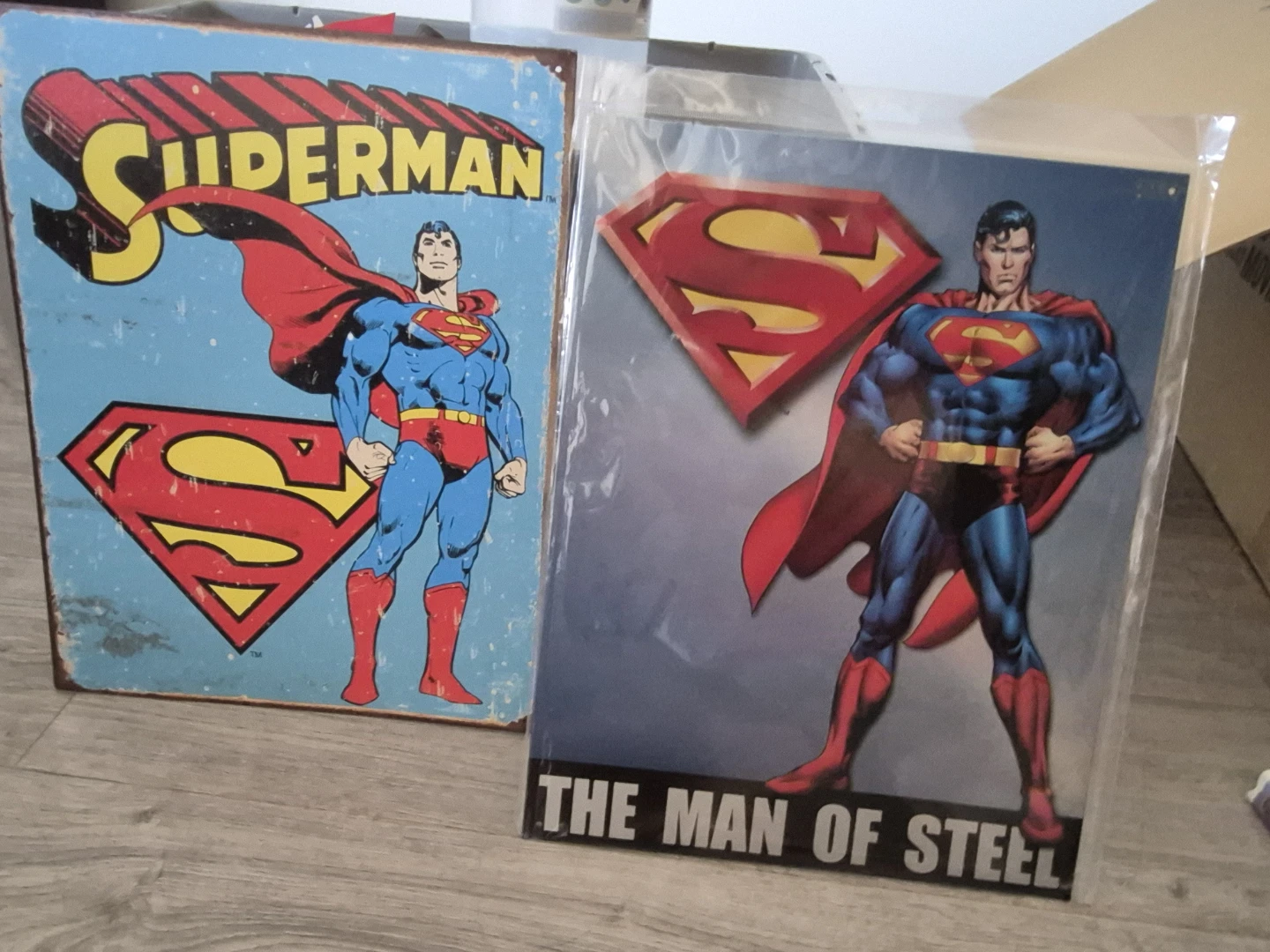 Superman Metal Sign & Man of Steel Print