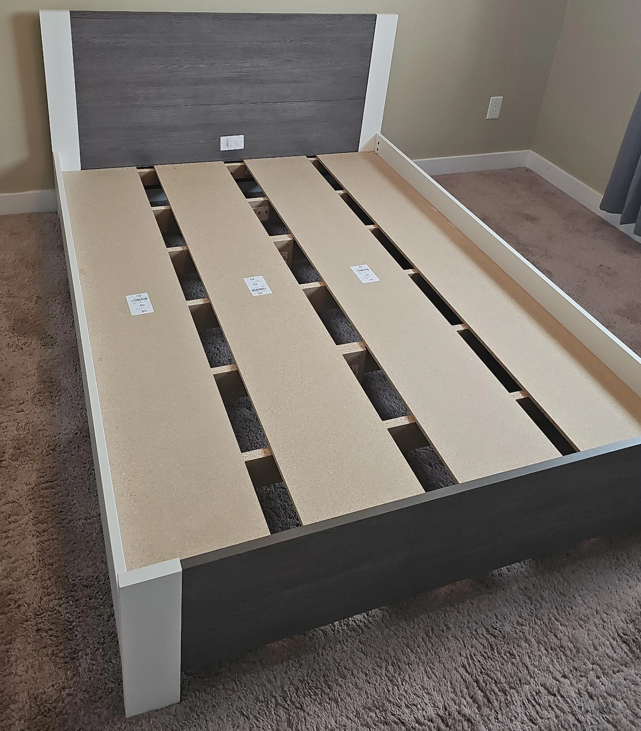Modern White and Grey Platform Bed Frame - photo 2