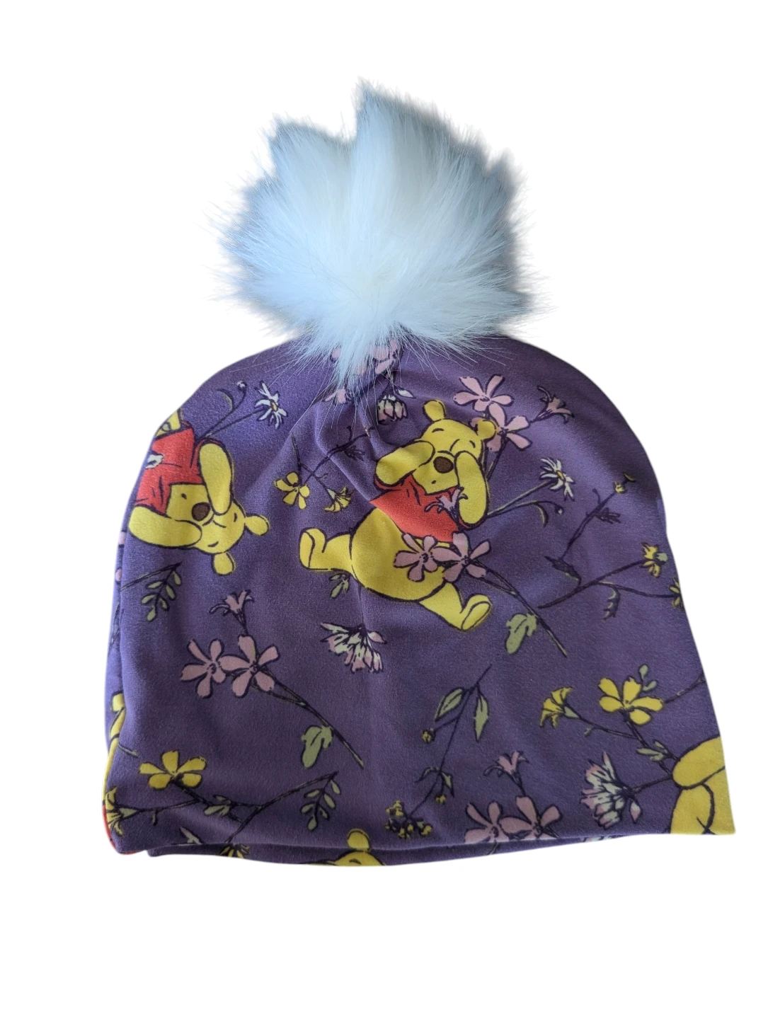 Purple Winnie the Pooh Beanie with Faux Fur Pom - photo 2