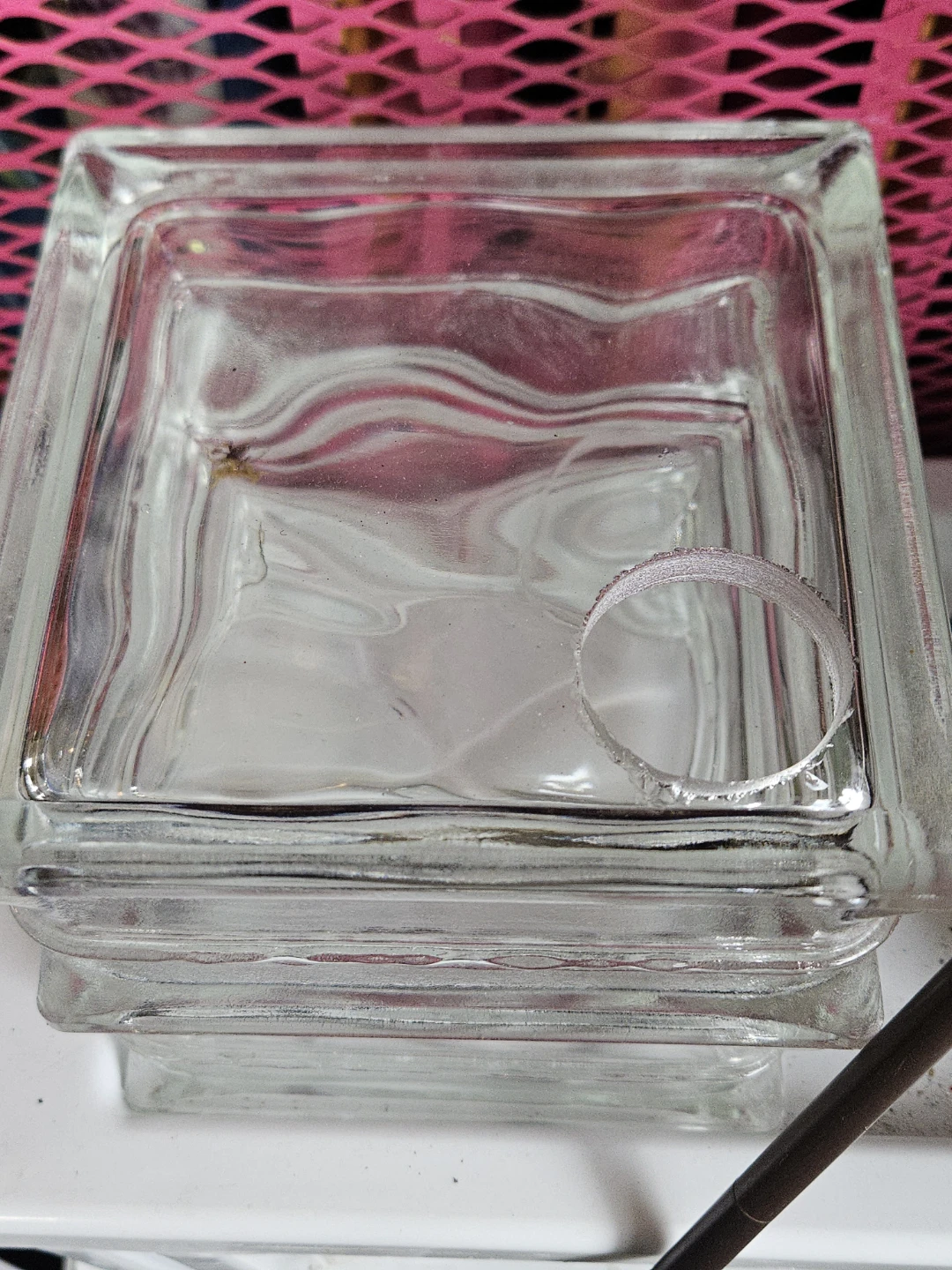 Glass Block with Hole