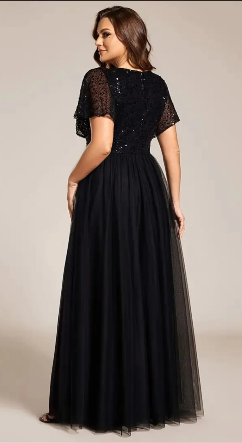 Dress - Plus size Sequin Tulle Gown - Blue - photo 3
