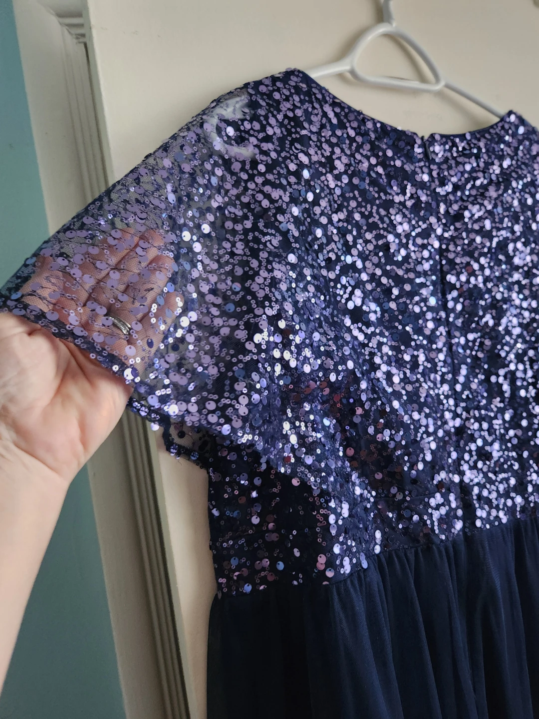 Dress - Plus size Sequin Tulle Gown - Blue - photo 5
