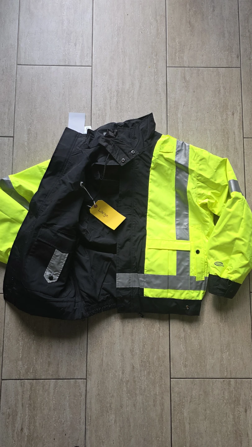 Black and Hi-Vis Work Jacket Large - photo 3