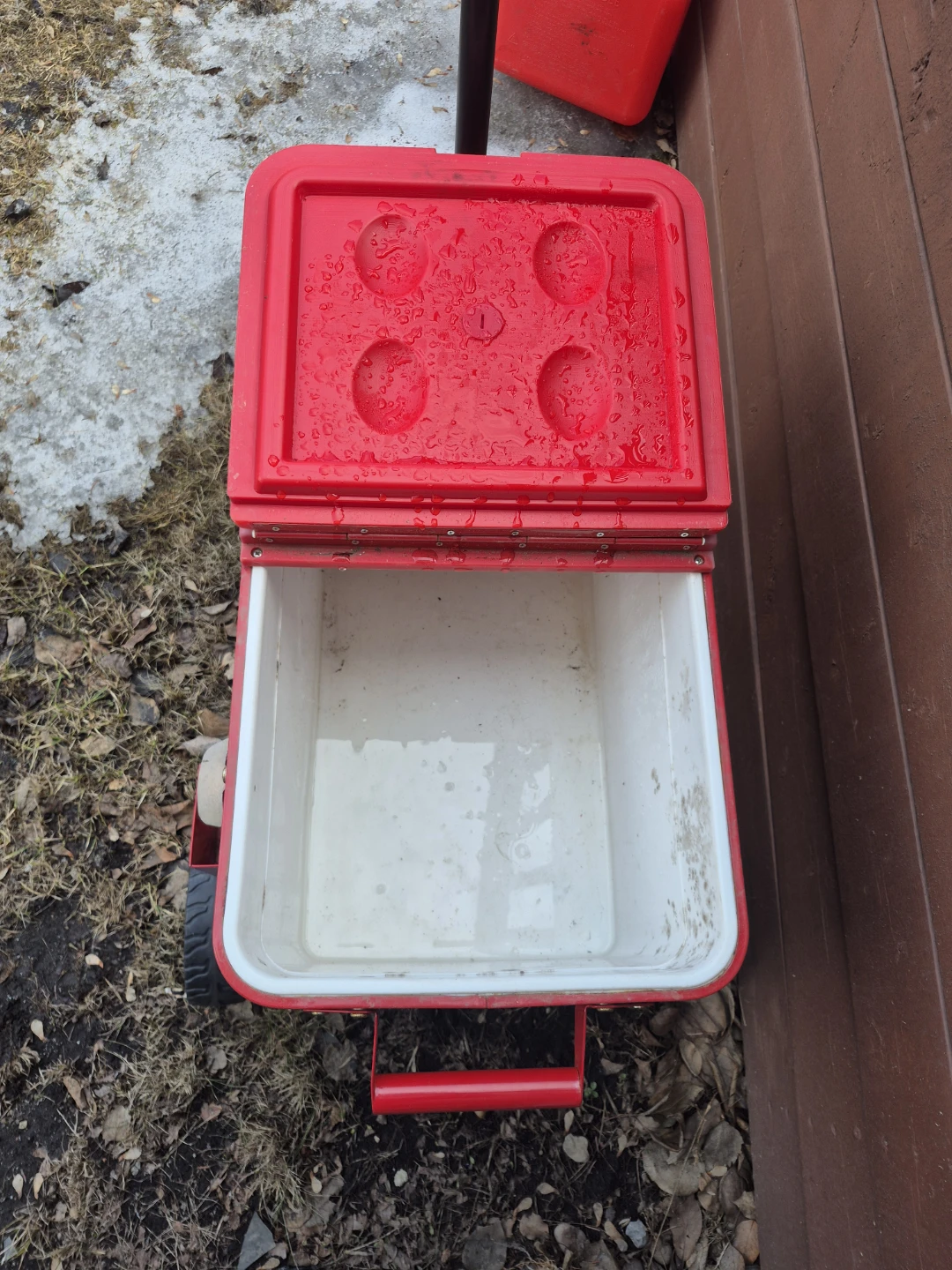 Red Rolling Cooler with Handle - photo 3