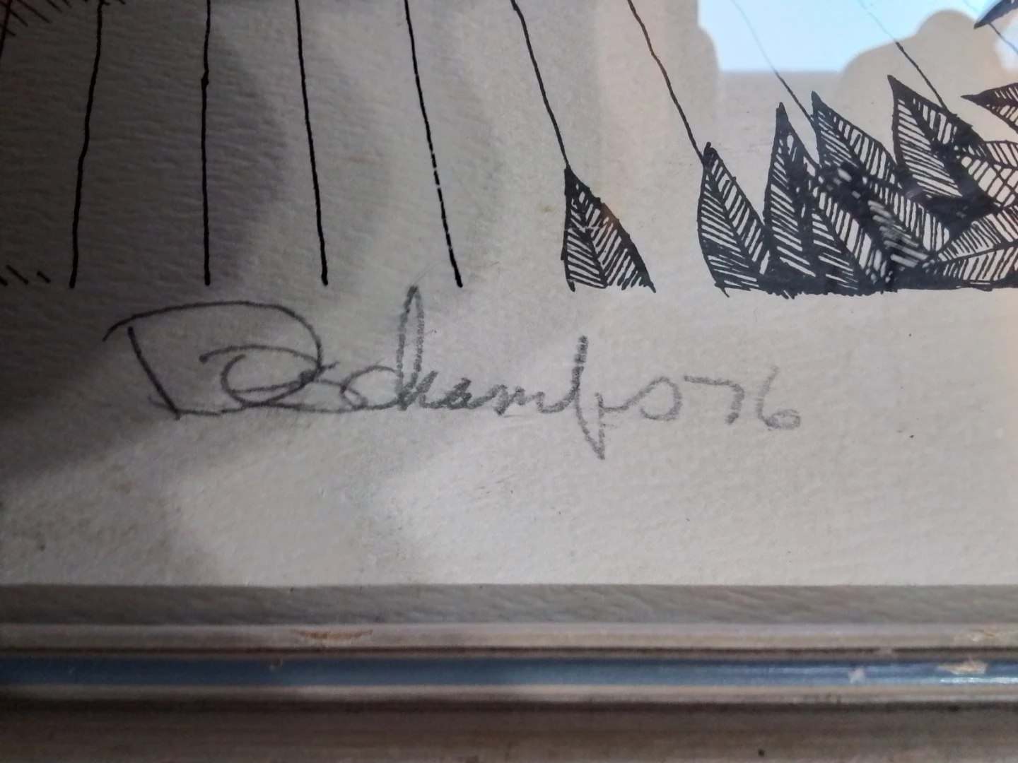 Vintage Mix Media Signed Duchamfo, 1976  17.5x22.5" - photo 4